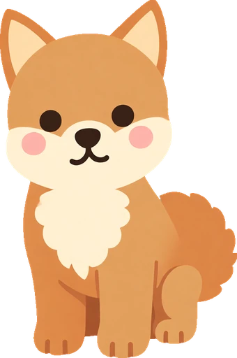 柴犬朋友むぎ的插画卡片